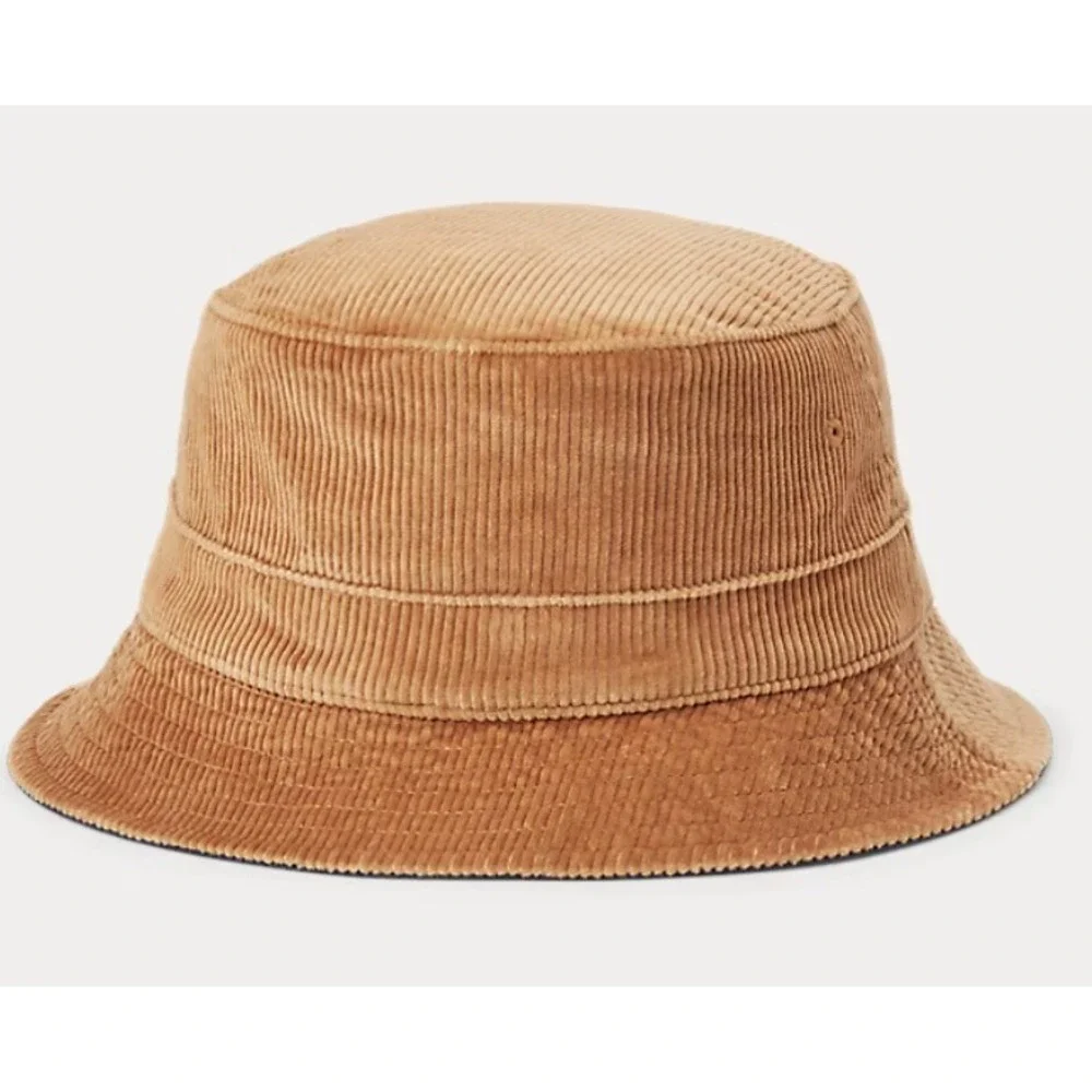 Polo Ralph Lauren Mens Cord Embroidered Pony Corduroy Bucket Hat | Tan | L/XL